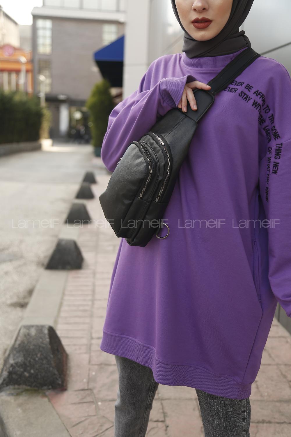 Modalamelif Telefon Çıkış Portlu Akıllı Tasarım Çanta Siyah