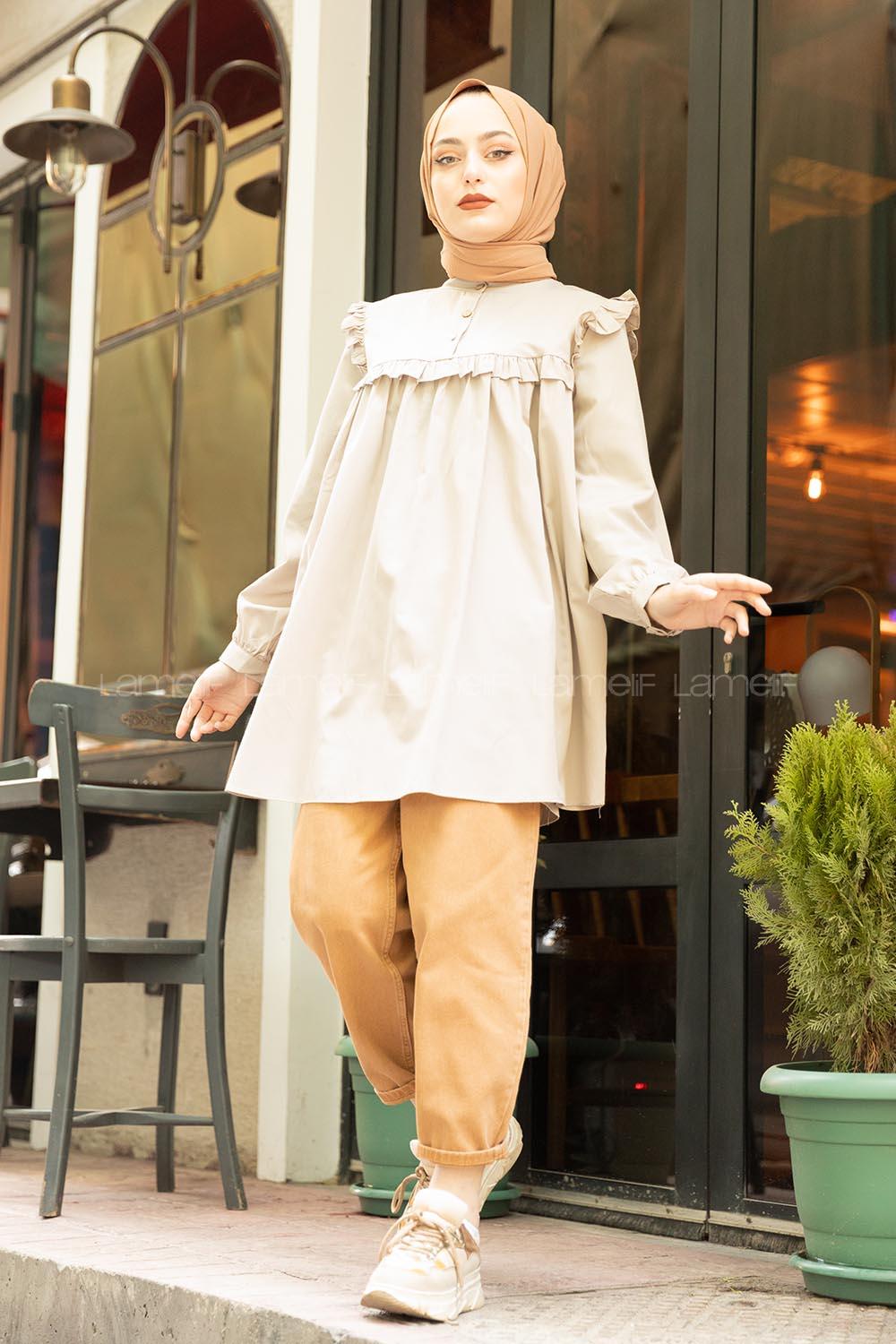 Mink Normal Neck Cotton Fabric Unprinted Tunic