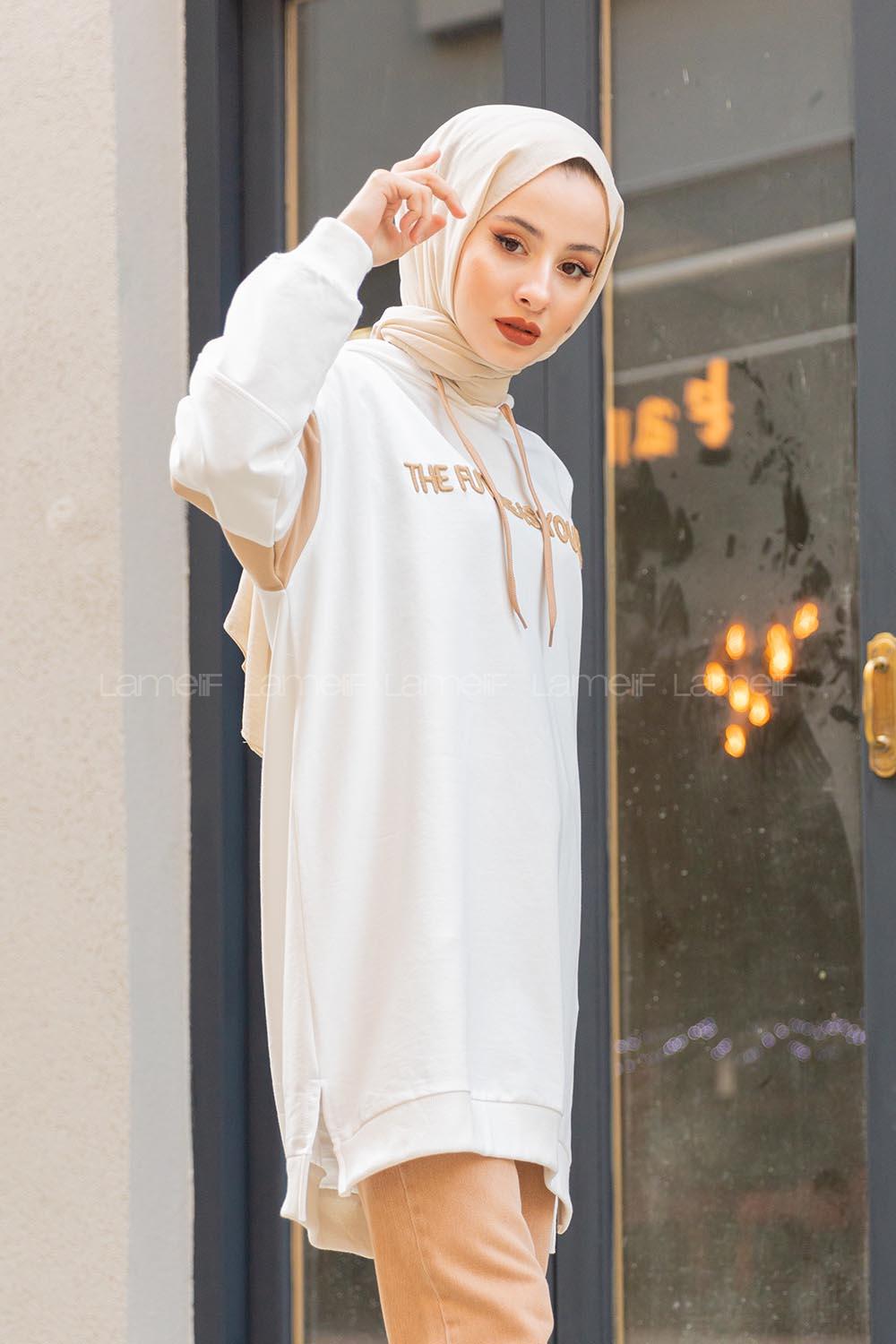 Modalamelif The Future Is Yours Nakışlı Tunik Sütlü Kahve