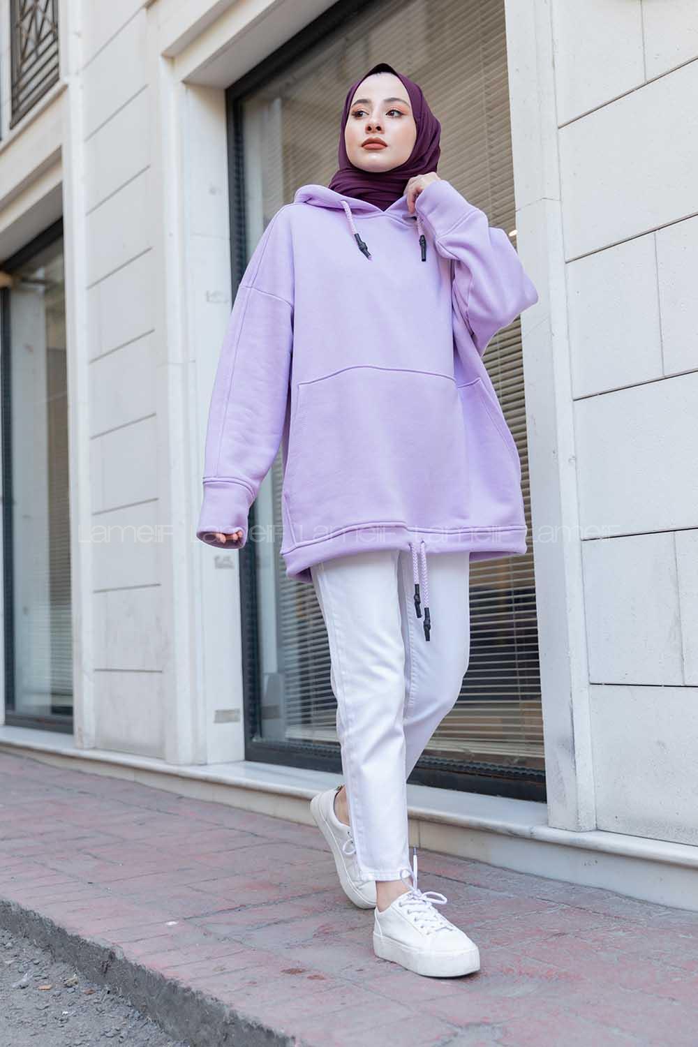 Modalamelif  Berendıne Z Üç İplik Sweat Lila