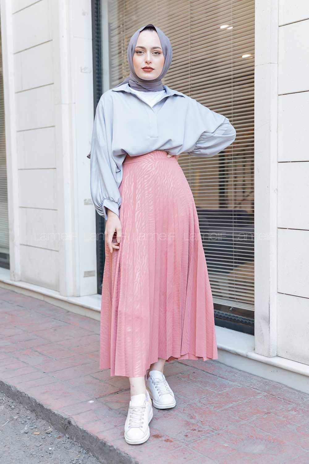 Modalamelif Nadya Desen Piliseli Etek Pudra