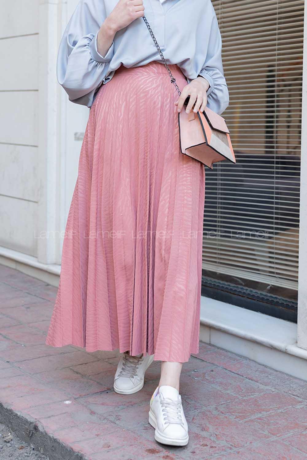 Modalamelif Nadya Desen Piliseli Etek Pudra