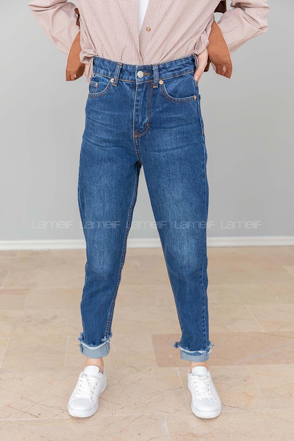 Modalamelif Paça Püsküllü Mom Jean Mavi