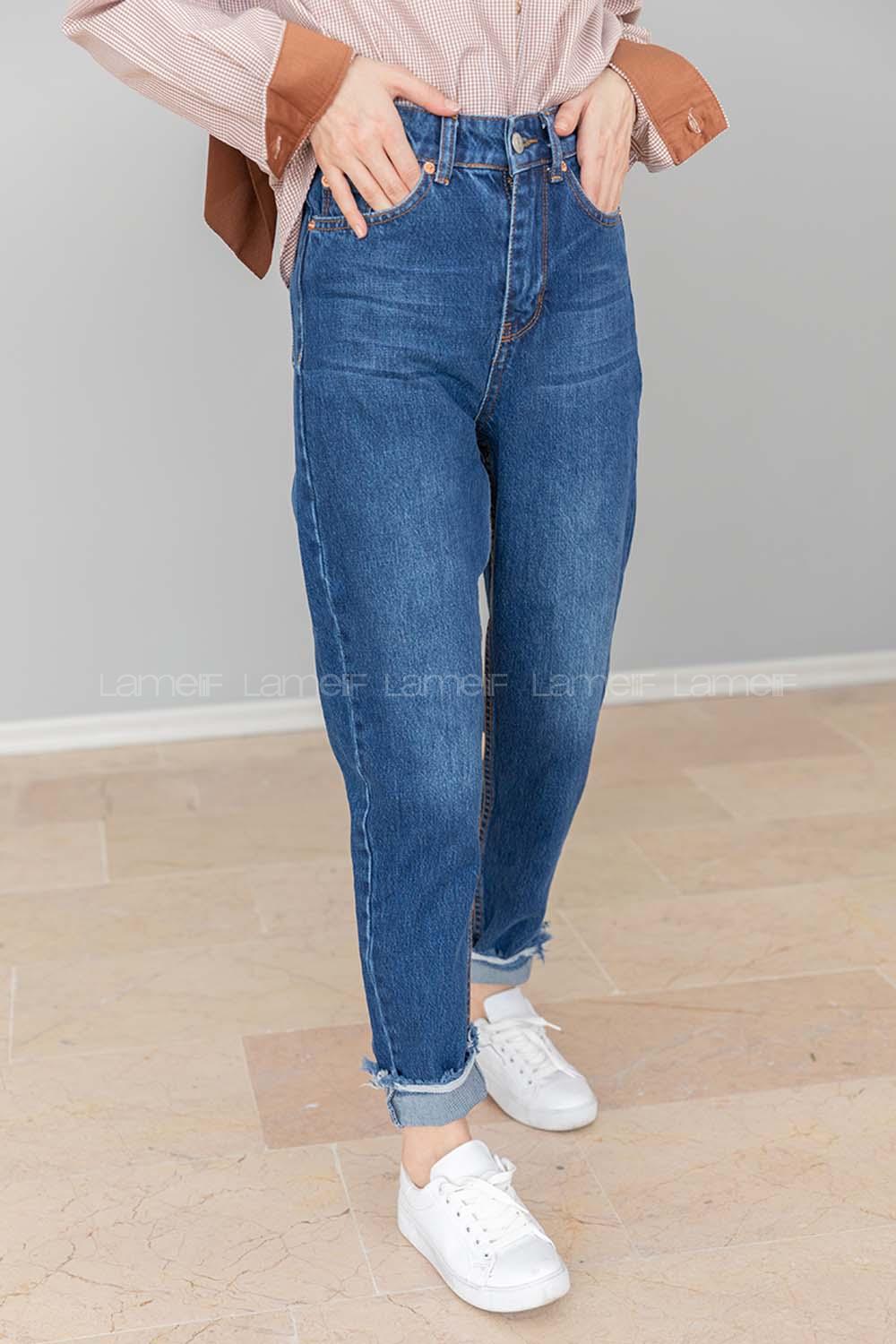 Modalamelif Paça Püsküllü Mom Jean Mavi