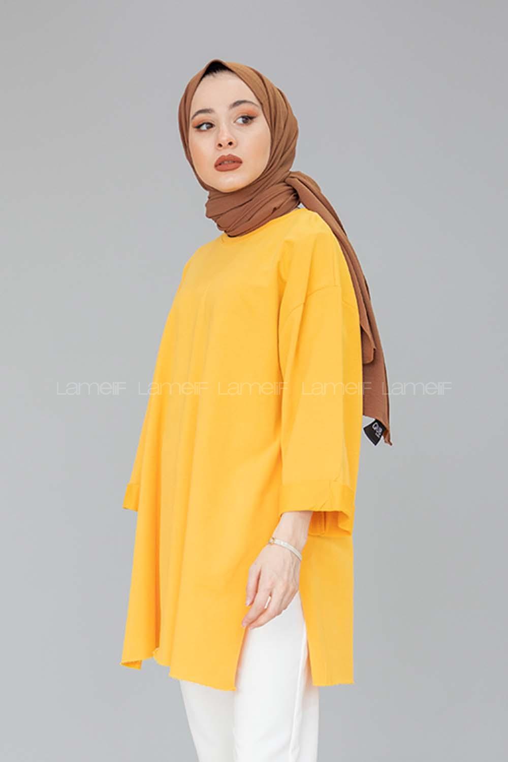 Modalamelif Yarım Kol Düz Sweat  Hardal Sarısı