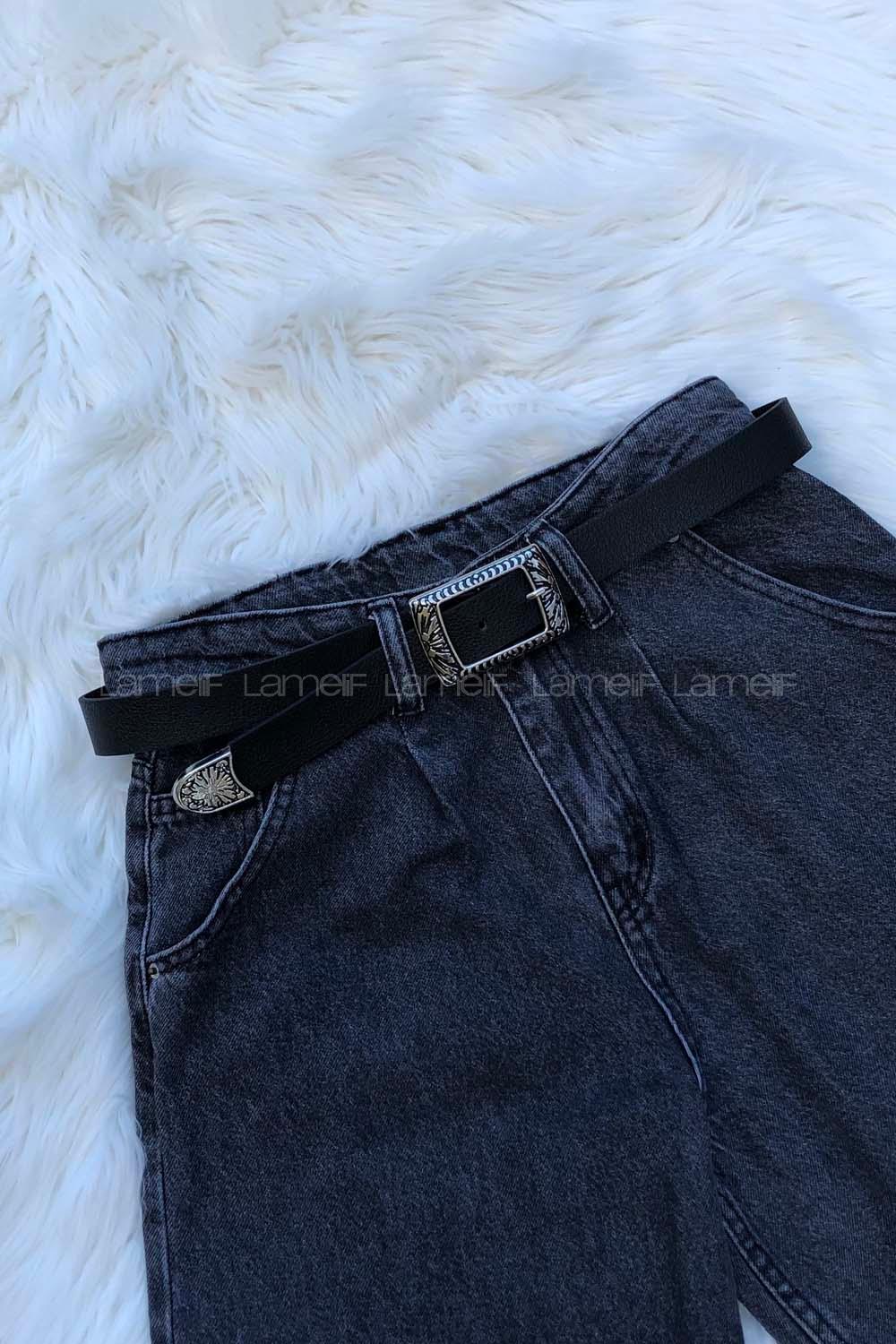 Modalamelif Dikdörtgen Toka Retro Gümüş Kemer