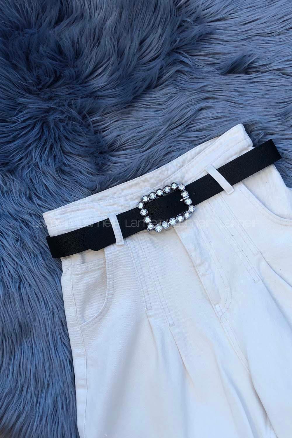 Modalamelif Diktörtgen Tokalı Taşlı Kemer Gümüş