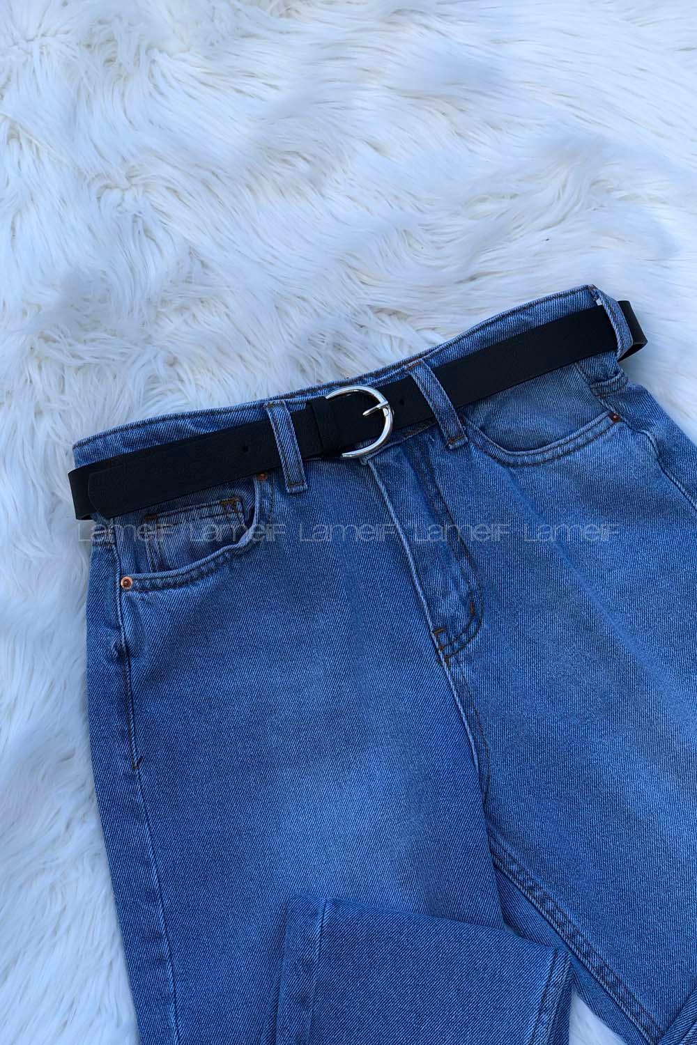 Modalamelif Yarım Halka Gümüş Kemer Siyah