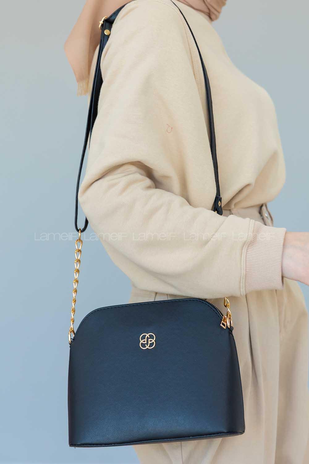 Modalamelif Deri Görünümlü Çanta Siyah