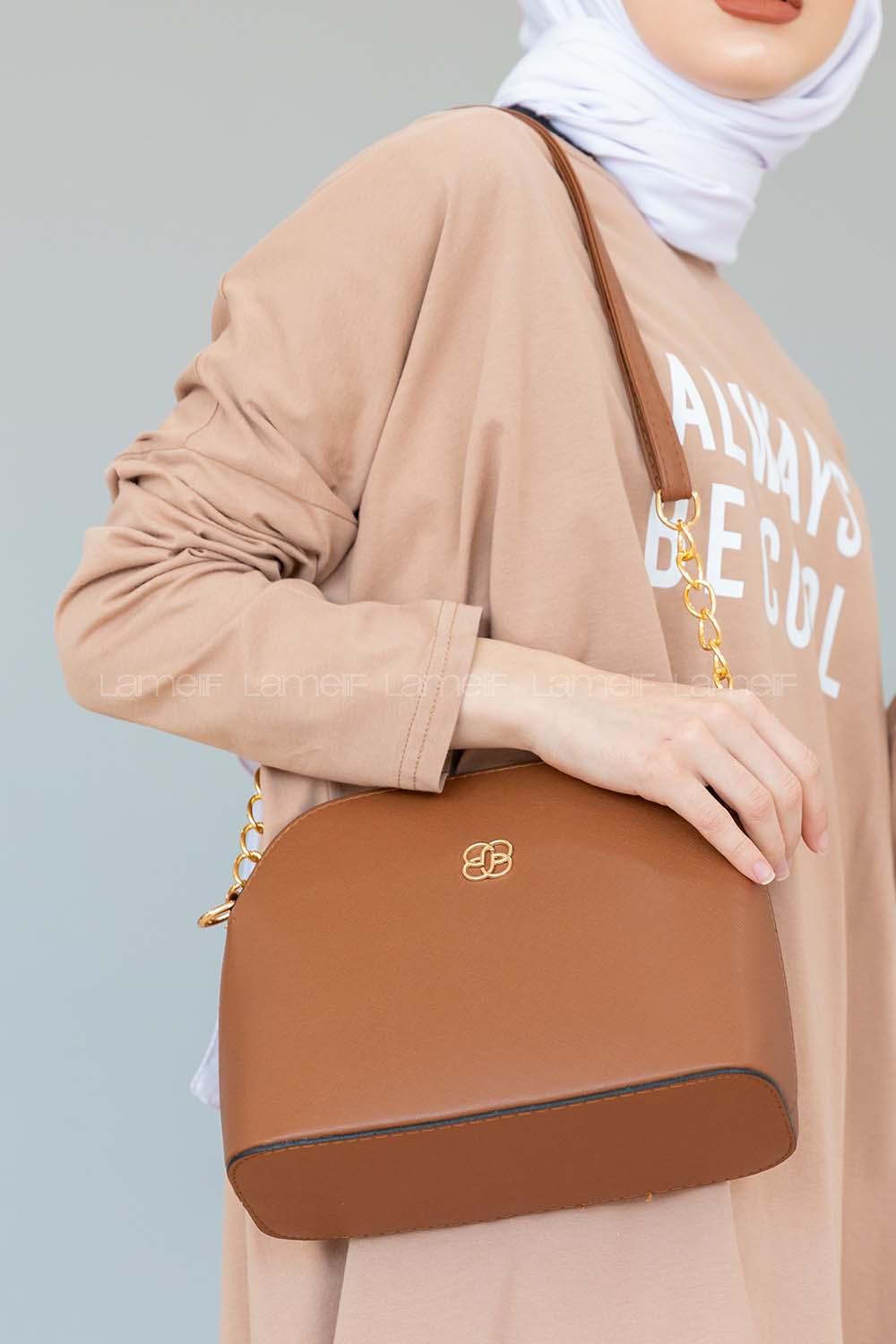 Modalamelif Deri Görünümlü Çanta Taba