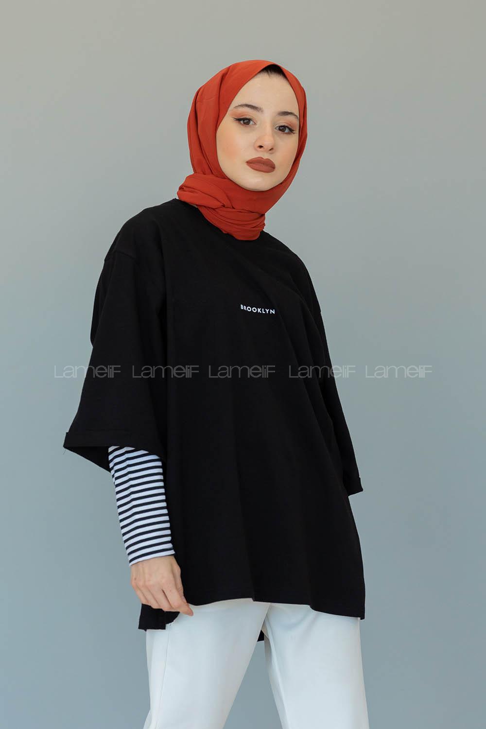 Modalamelif Brooklyn Baskılı T-Shirt  Siyah