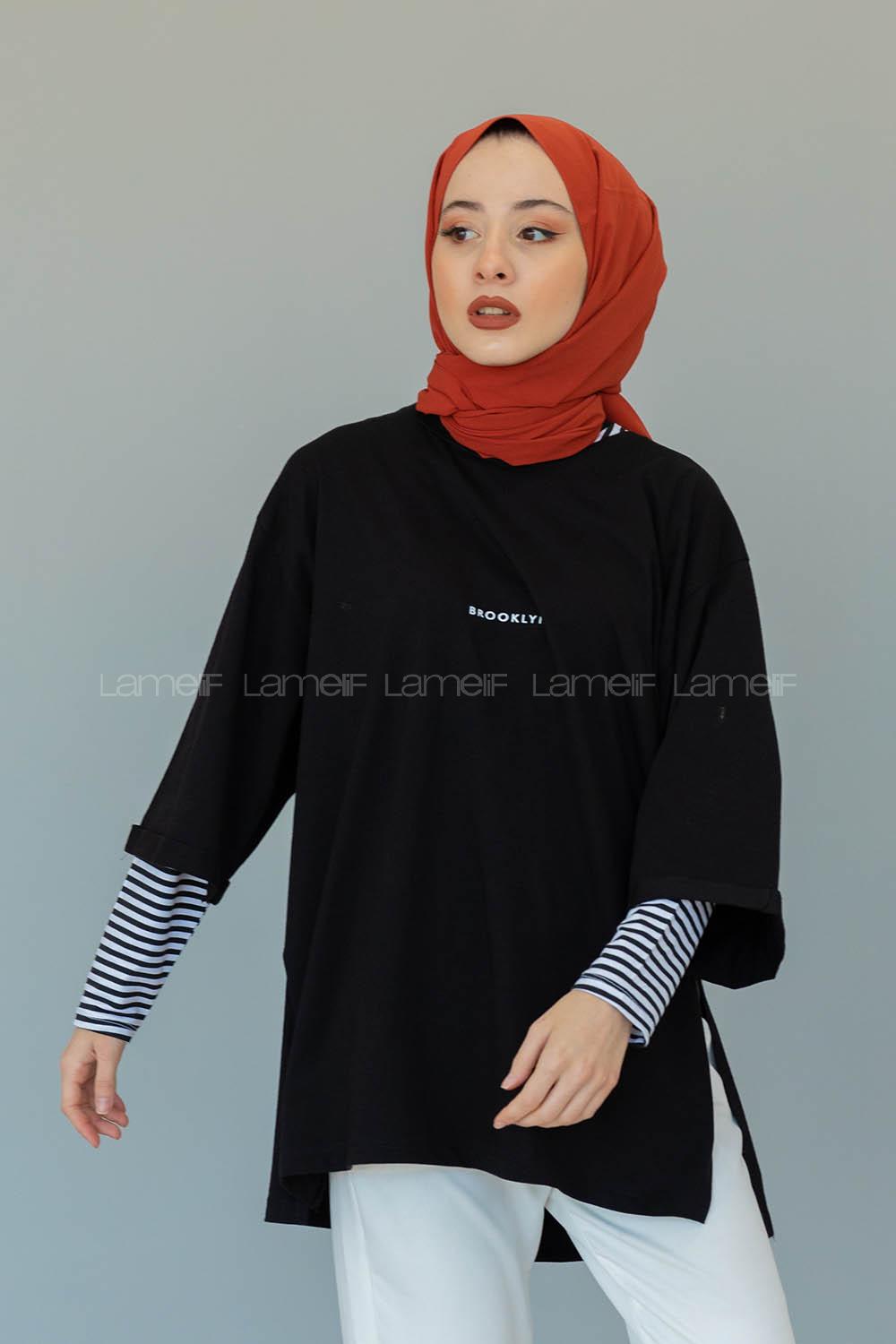 Modalamelif Brooklyn Baskılı T-Shirt  Siyah