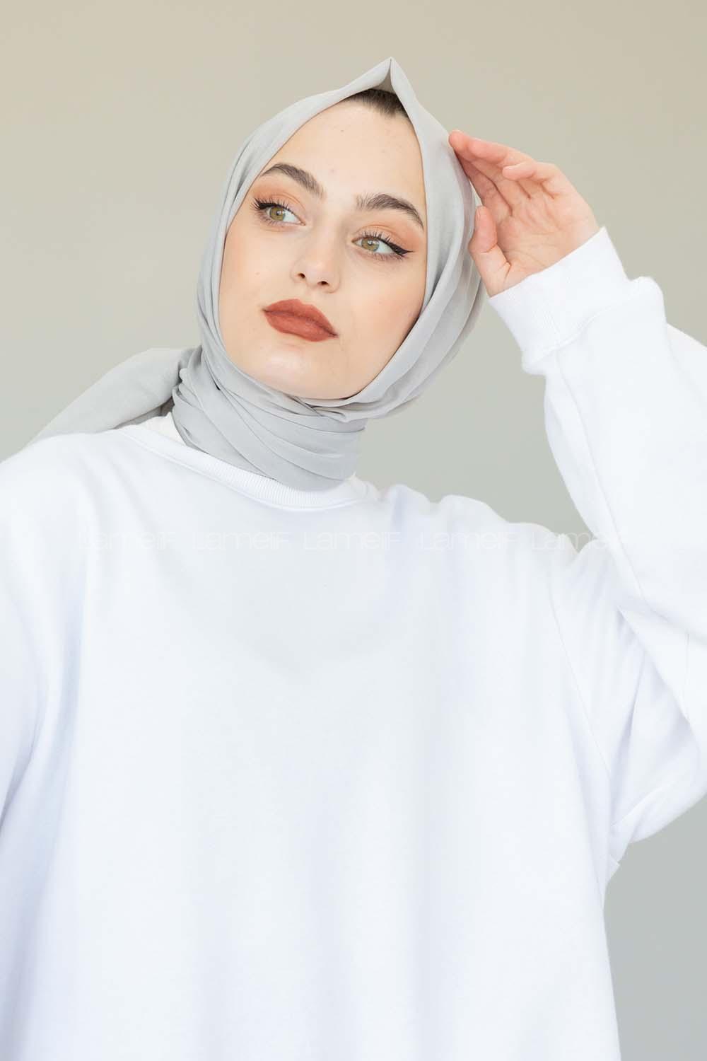 Modalamelif Açık Gri İnce Keten Şal