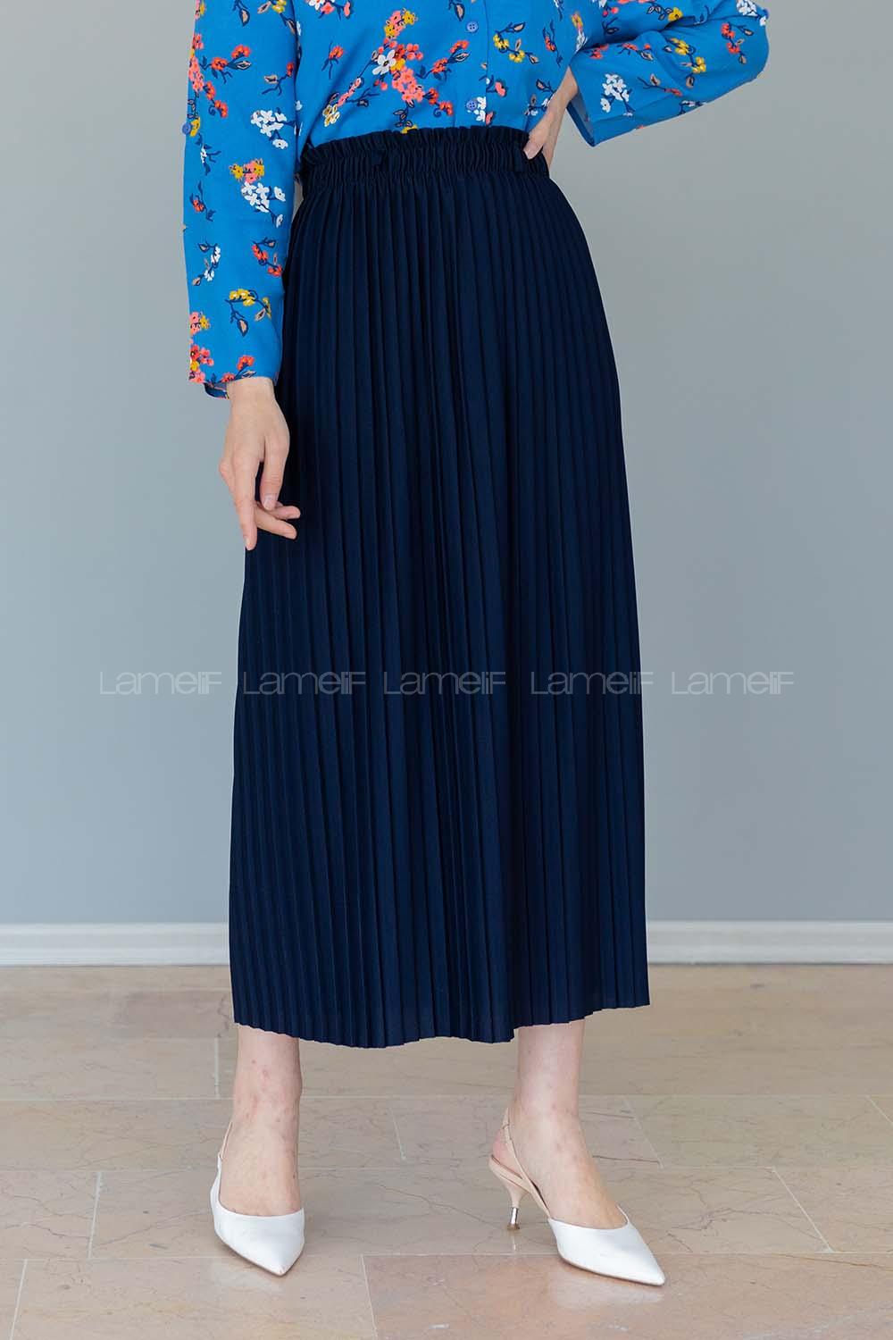 Modalamelif Kemerli Mira Etek Lacivert