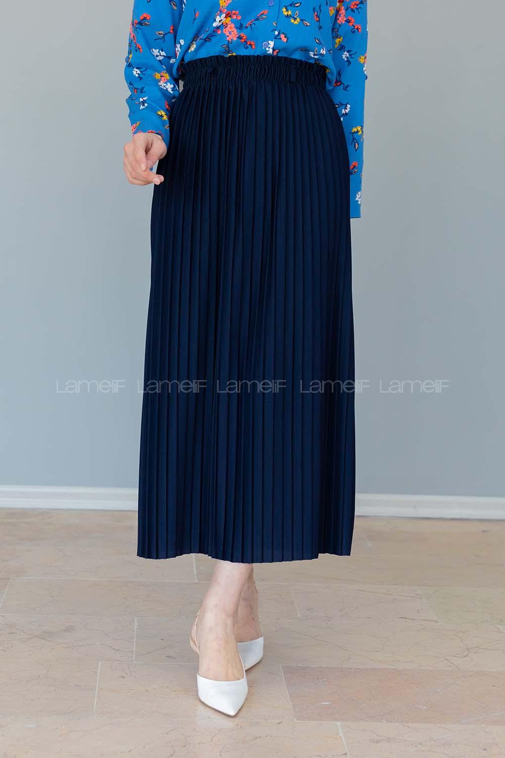 Modalamelif Kemerli Mira Etek Lacivert