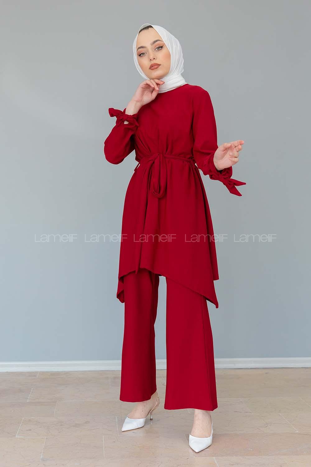 Modalamelif Kol Bağlamalı İspanyol Takım Bordo