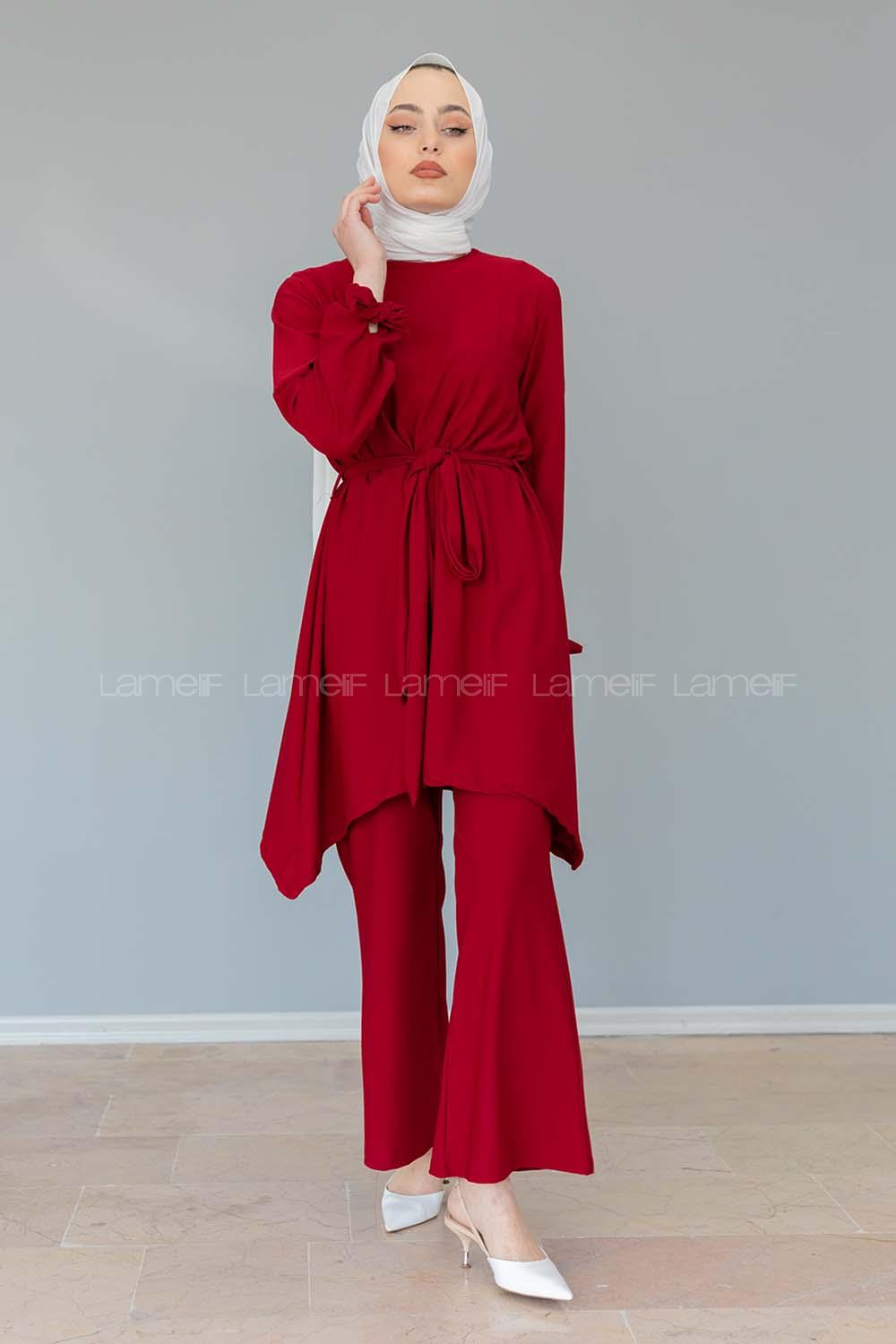 Modalamelif Kol Bağlamalı İspanyol Takım Bordo