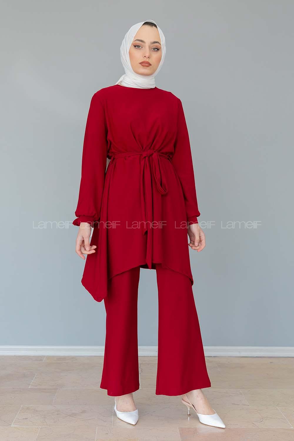 Modalamelif Kol Bağlamalı İspanyol Takım Bordo