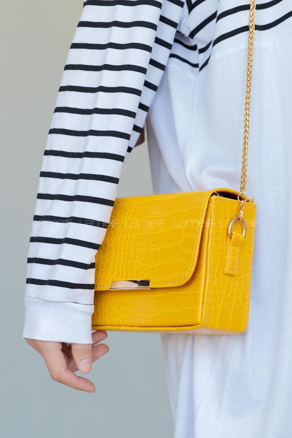 Modalamelif  Kutu Çanta Sarı