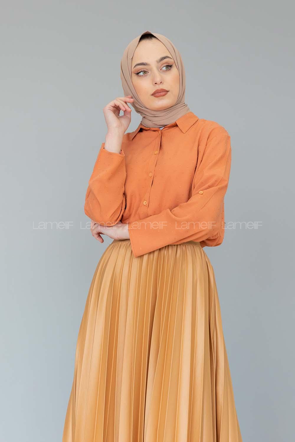 Modalamelif Ponpon Gömlek Somon