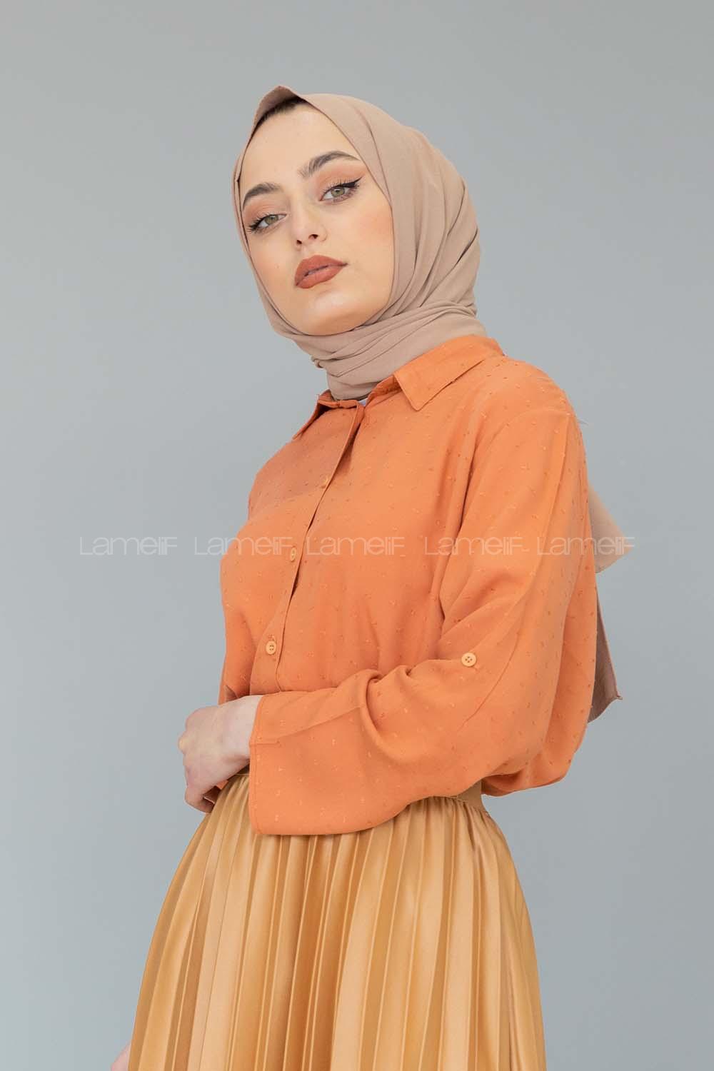 Modalamelif Ponpon Gömlek Somon