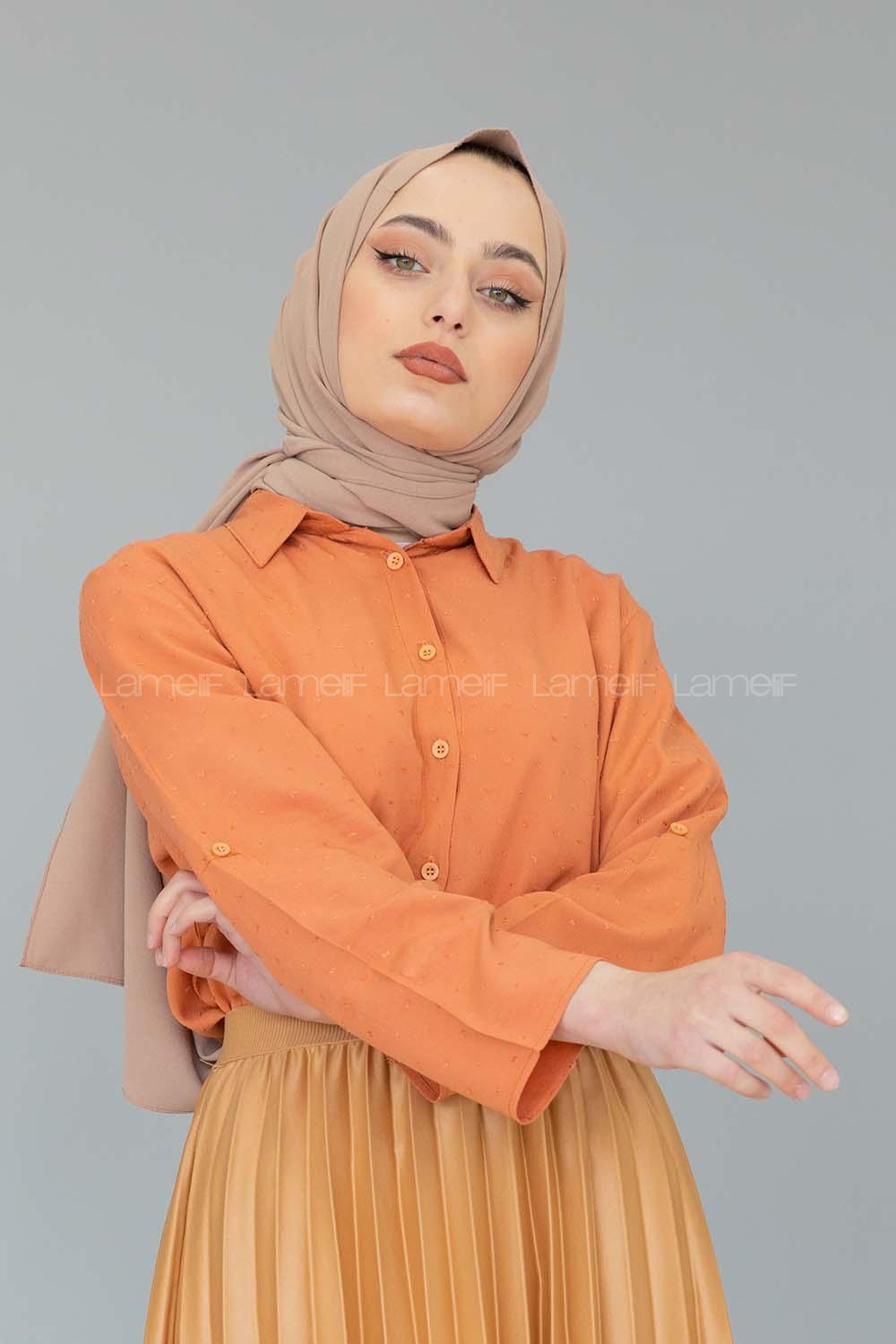 Modalamelif Ponpon Gömlek Somon