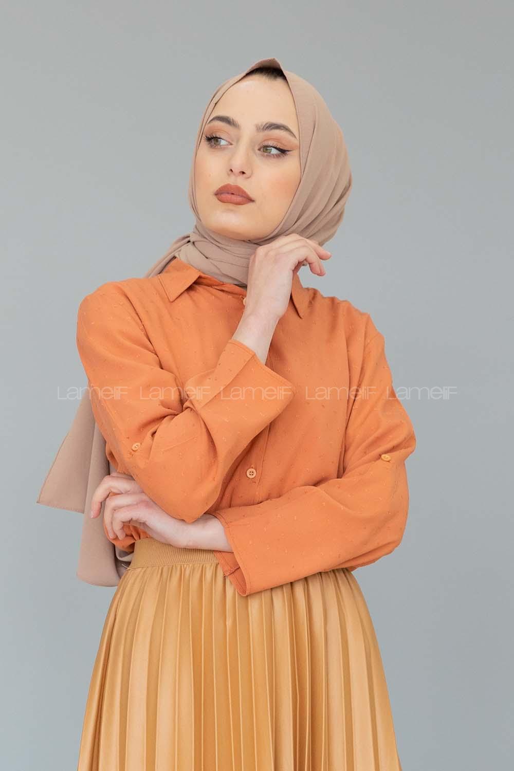 Modalamelif Ponpon Gömlek Somon