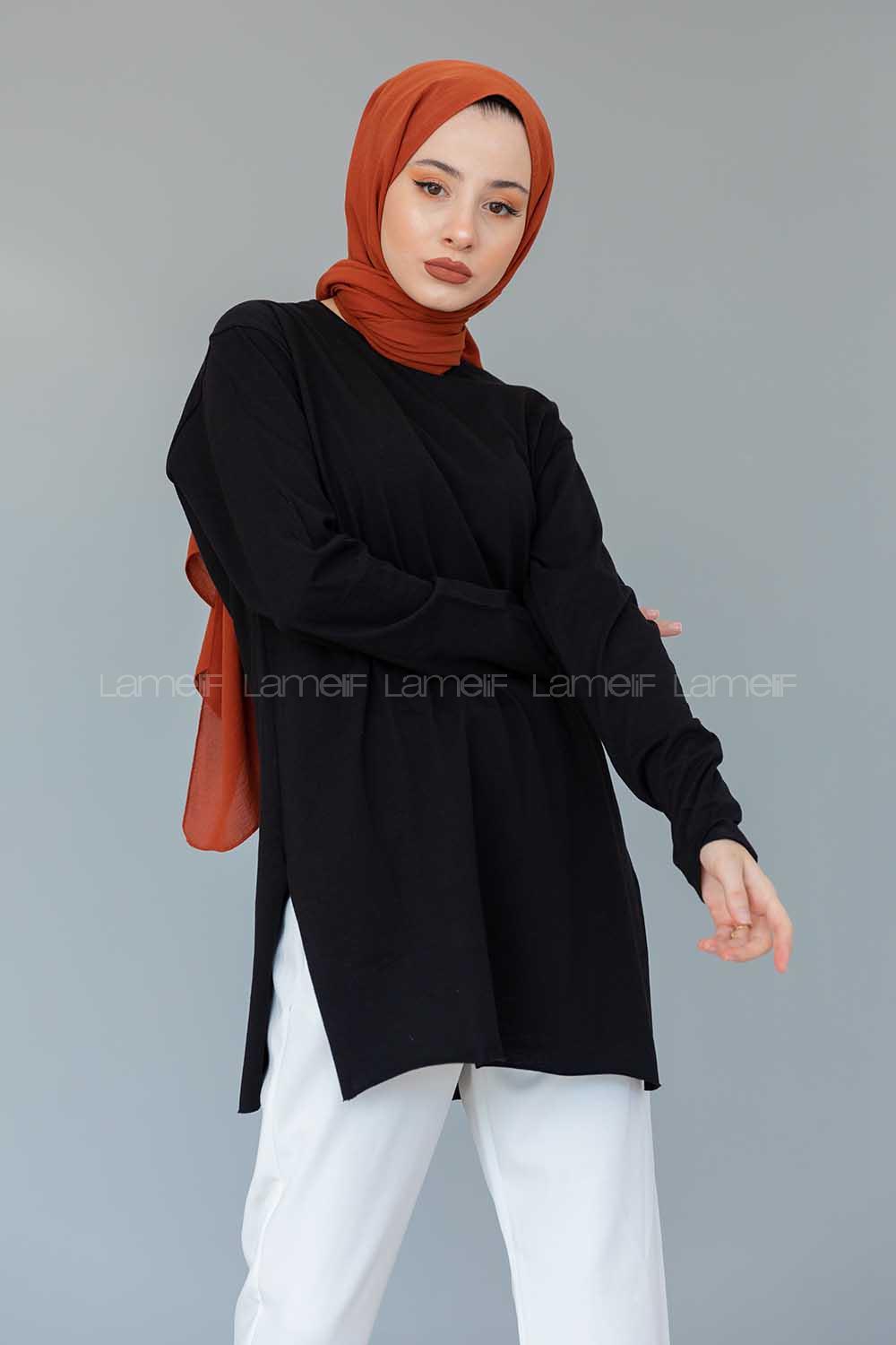 Modalamelif Uzun Kollu İçlik Siyah