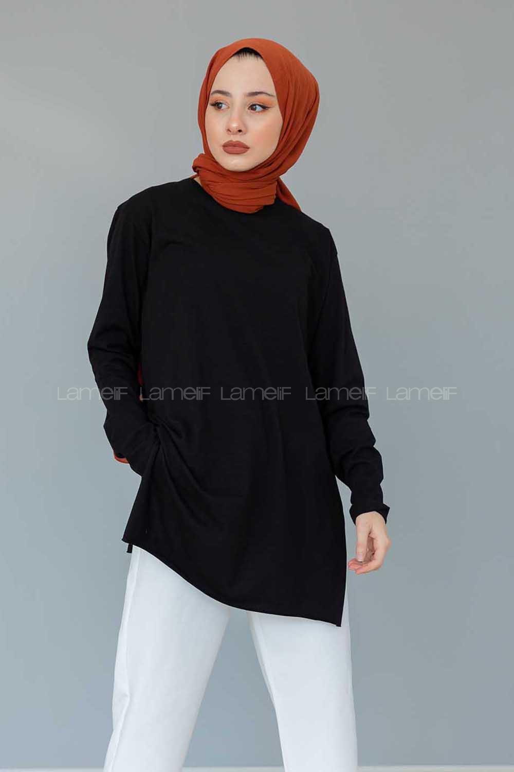 Modalamelif Uzun Kollu İçlik Siyah
