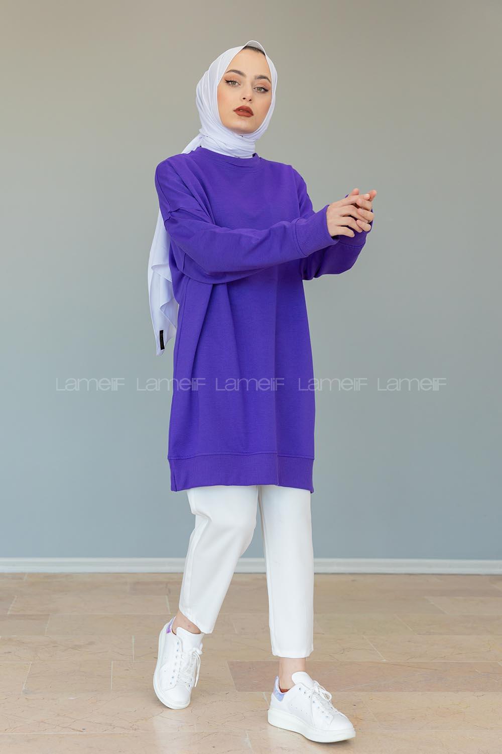 Modalamelifi Düz  Celina Tunik Mor