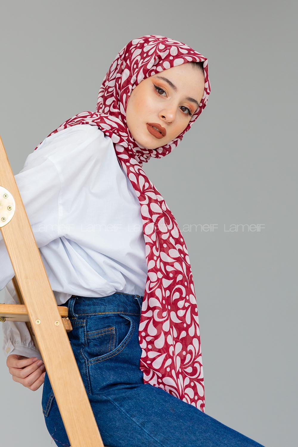 Modalamelif Bordo Damla Şal