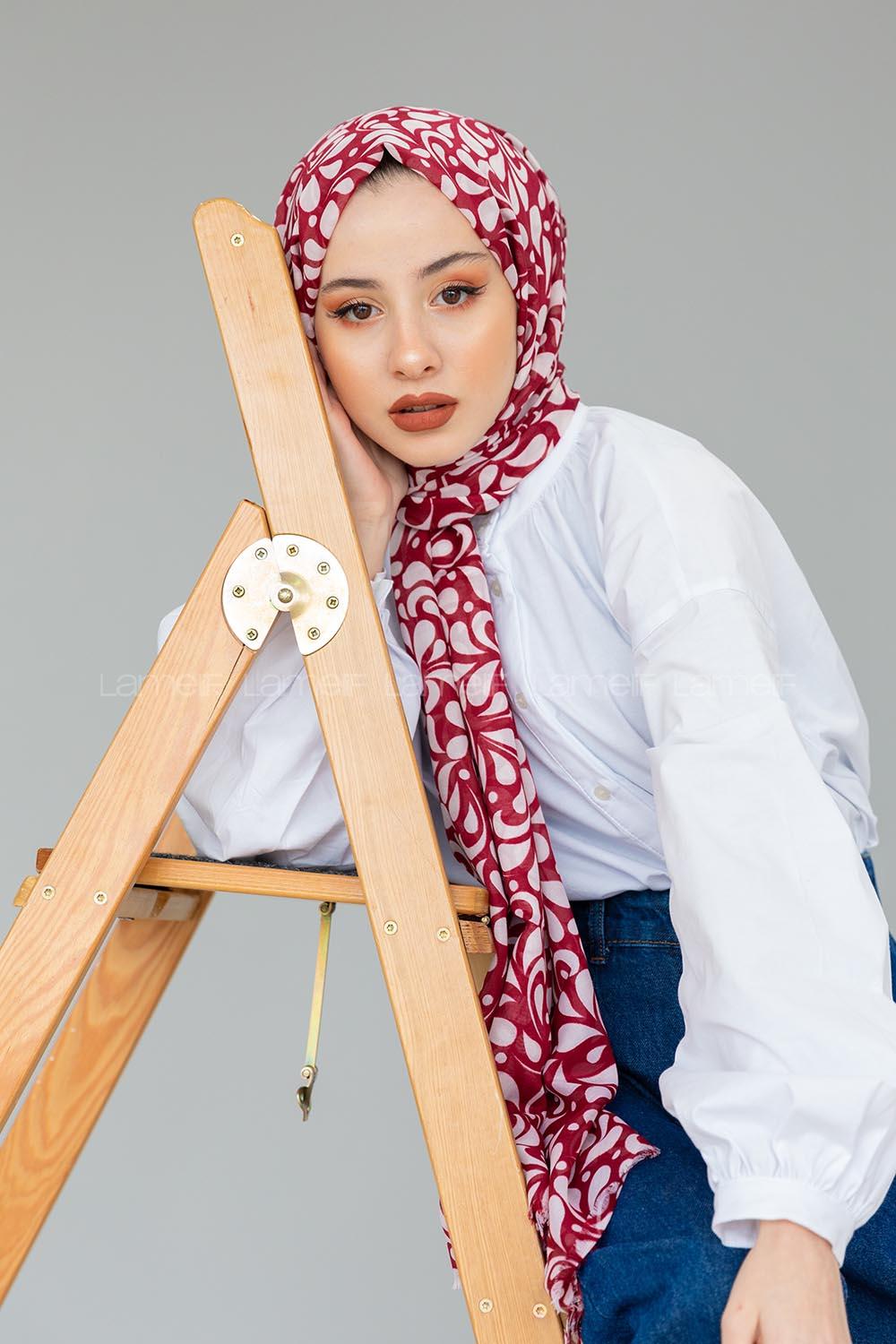 Modalamelif Bordo Damla Şal