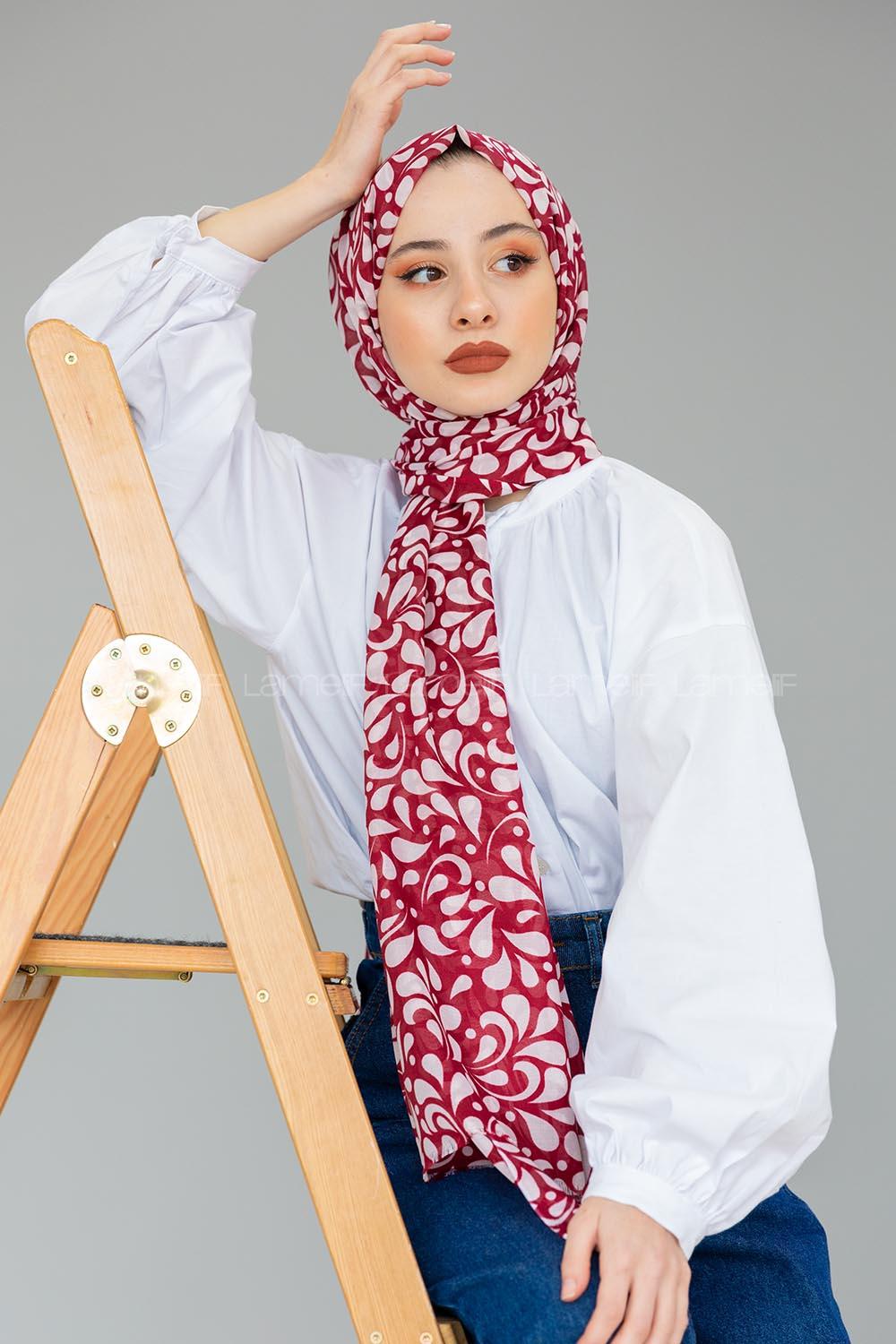 Modalamelif Bordo Damla Şal