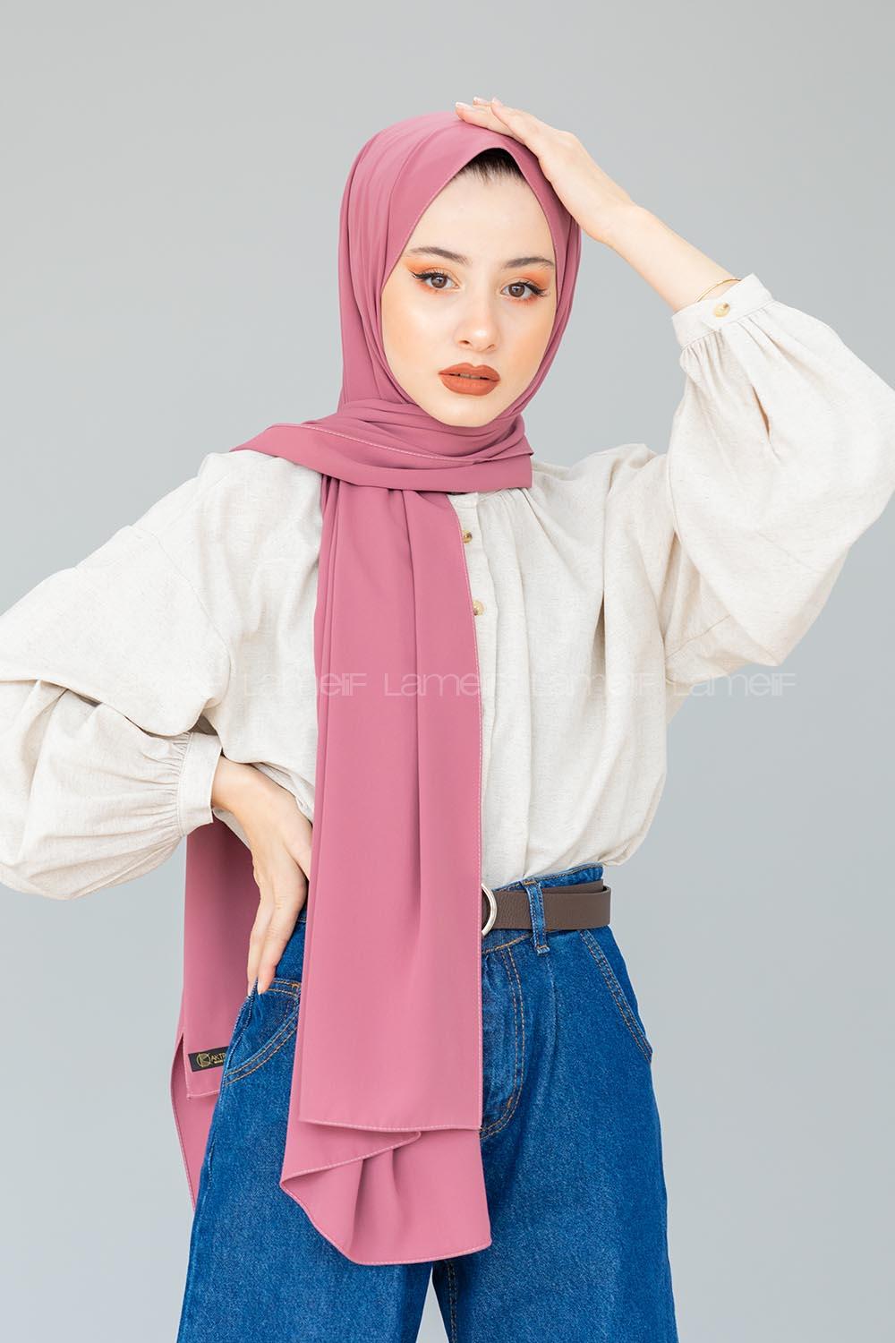 Modalamelif Pastel Gül Medine İpeği Şal