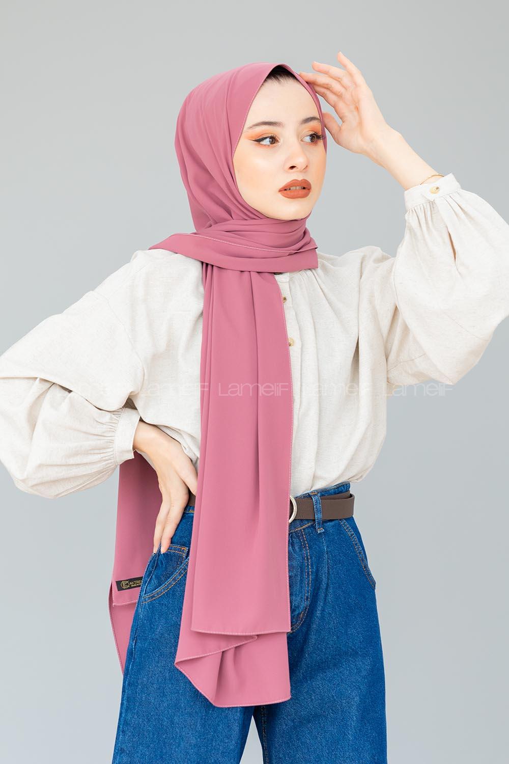 Modalamelif Pastel Gül Medine İpeği Şal