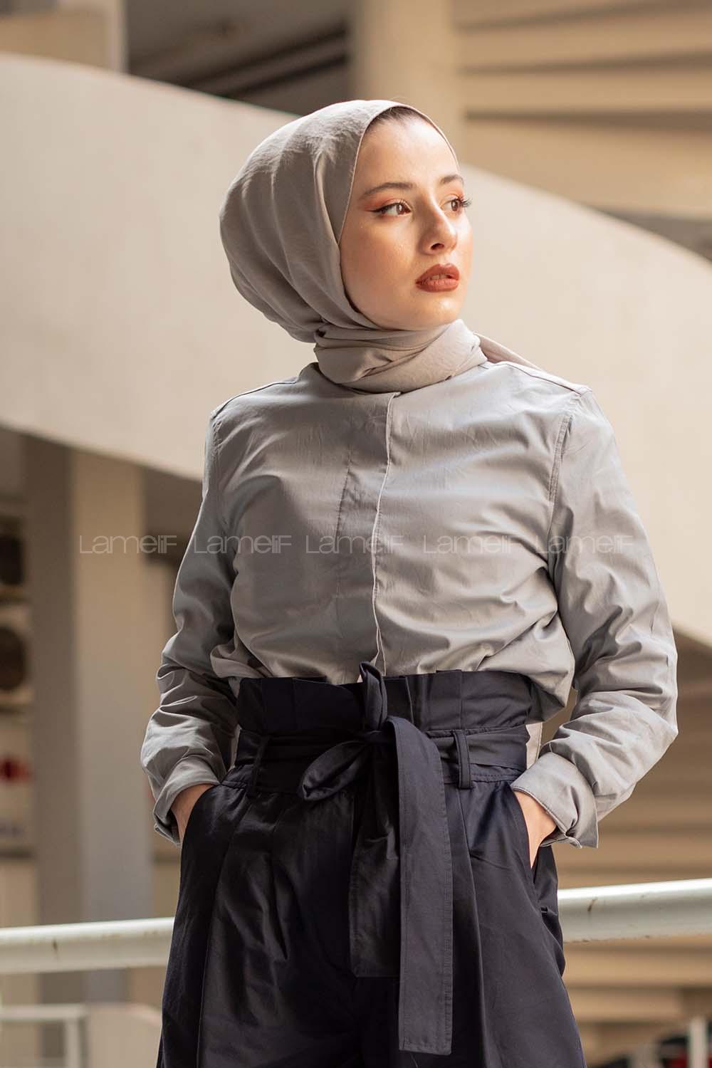 Modalamelif Hakim Yaka  Gömlek Gri