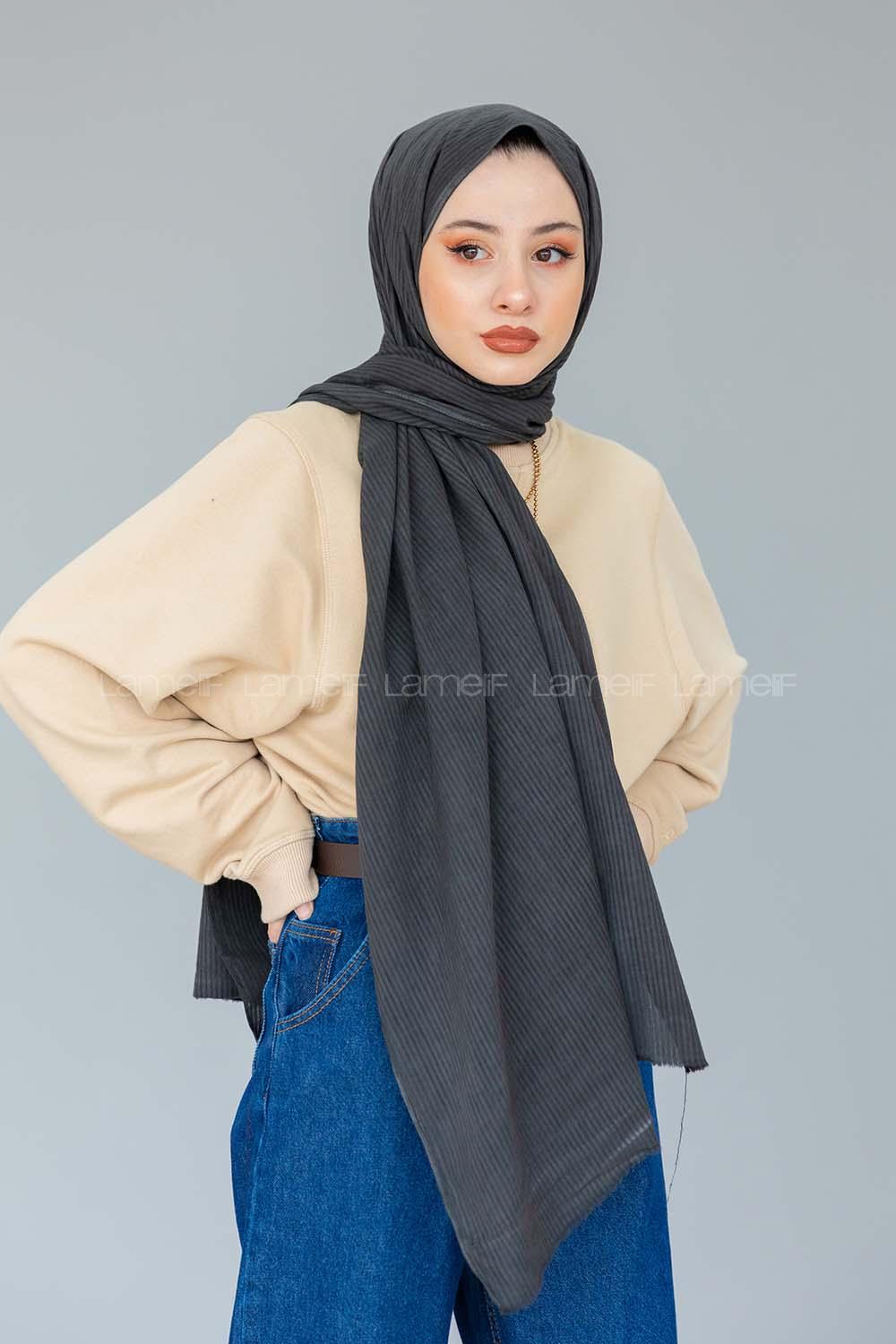 Modalamelif Kömür Stor Desen Şal