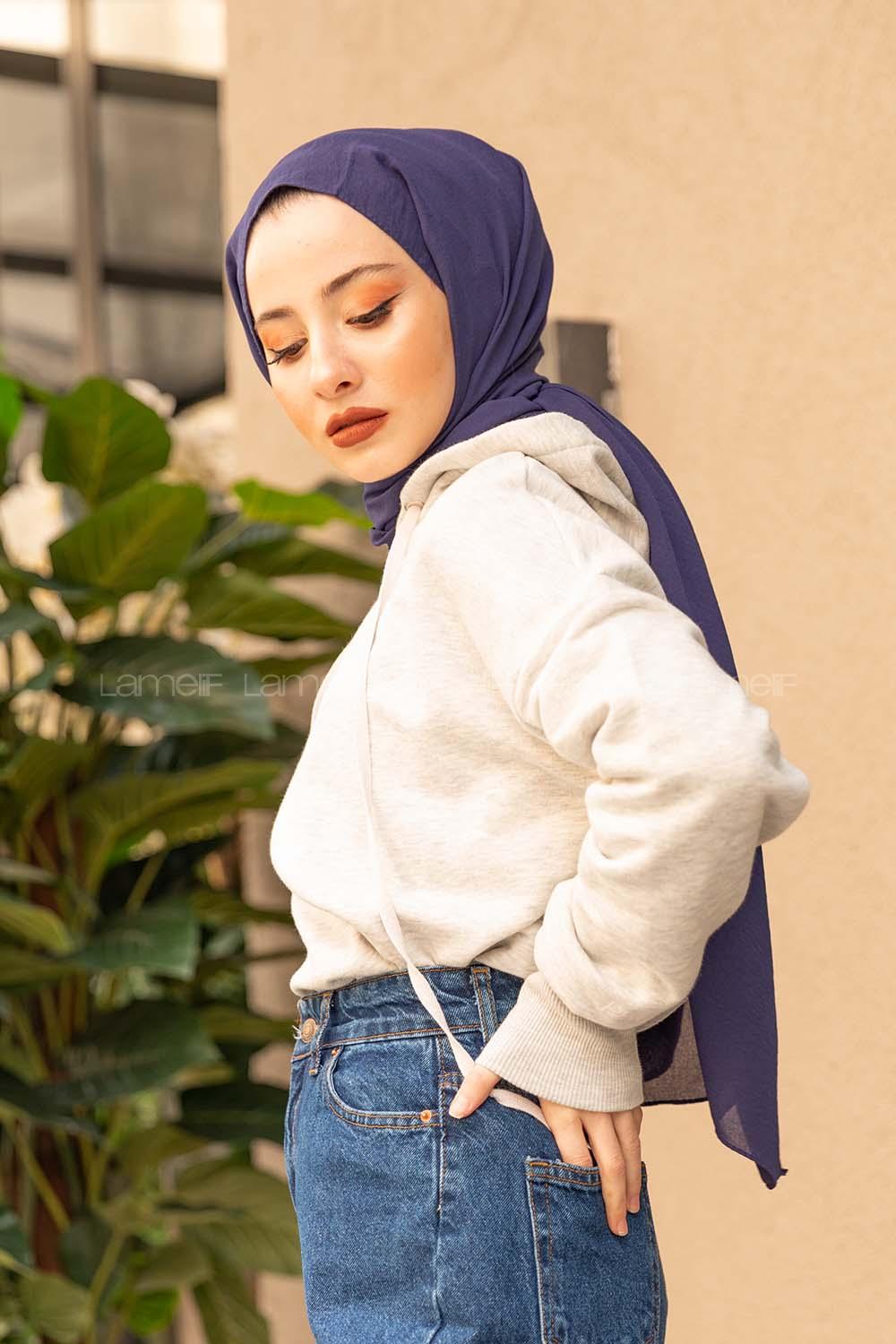 Modalamelif Kuş Gözlü Kapşonlu Swatshirt Gri