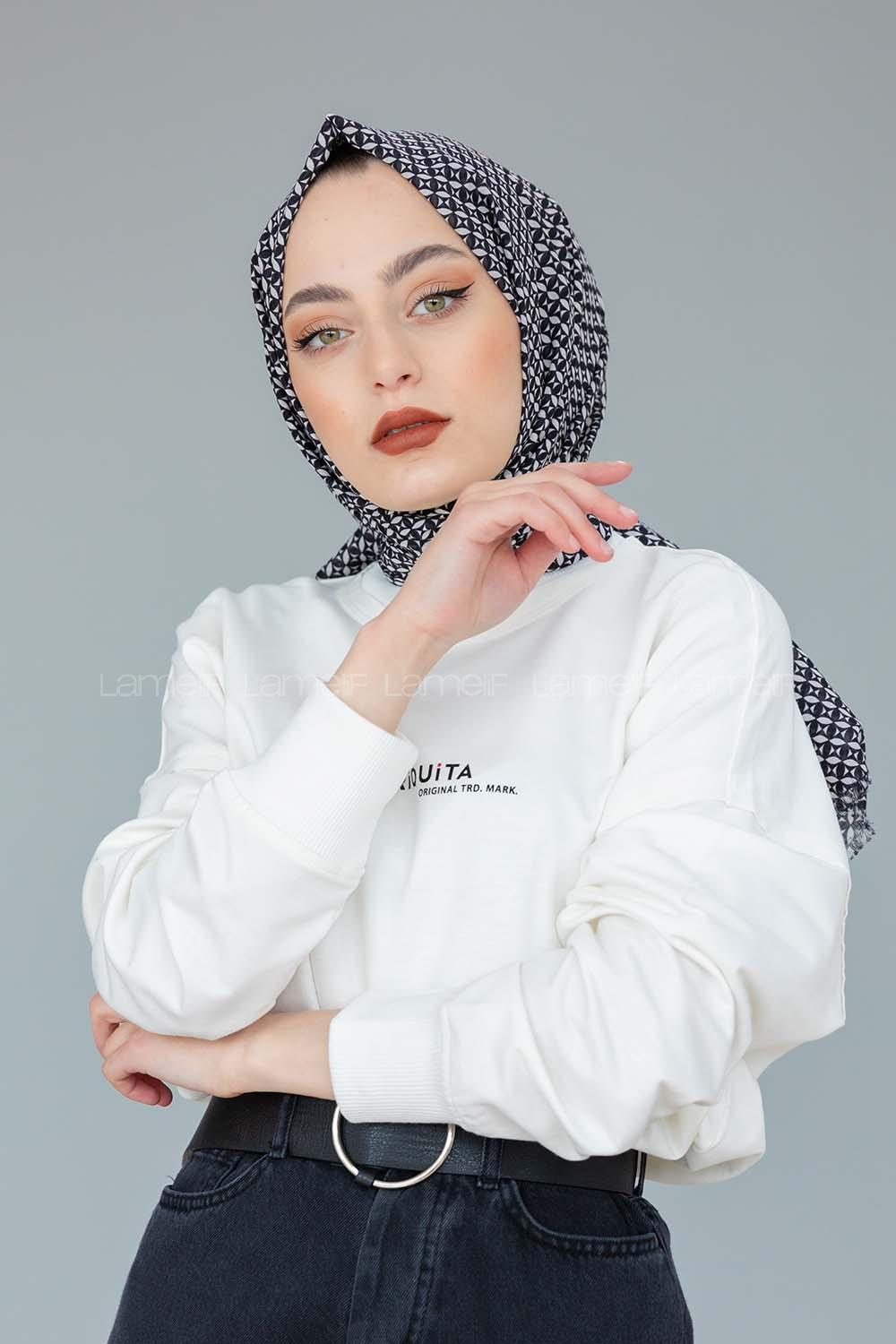 Modalamelif Siyah Beyaz Koleksiyon Arpa Desen