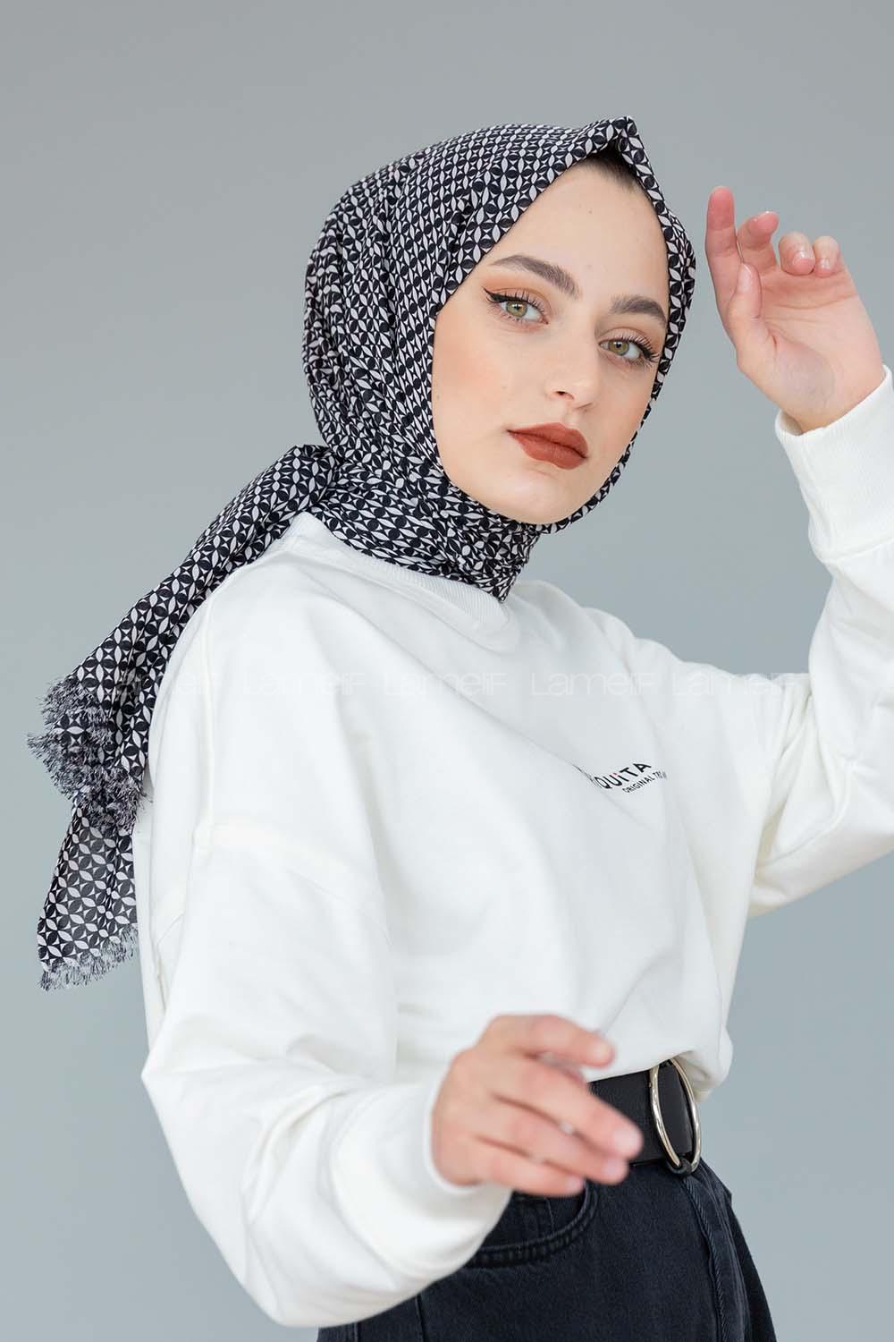 Modalamelif Siyah Beyaz Koleksiyon Arpa Desen