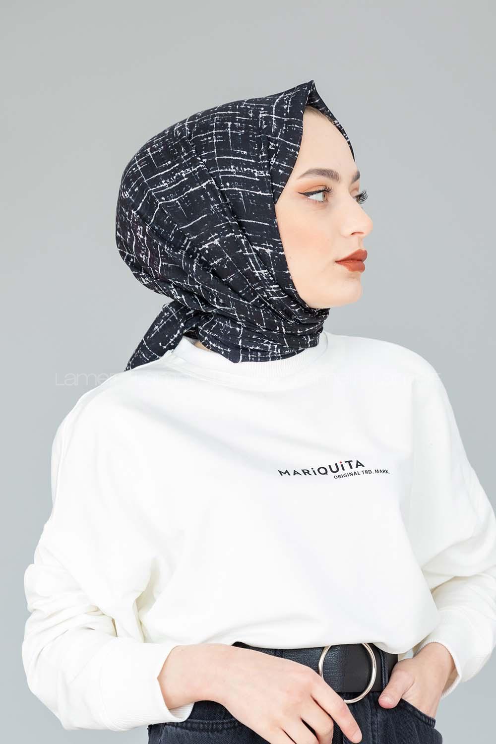 Modalamelif Siyah Beyaz Koleksiyon Bulut Desen