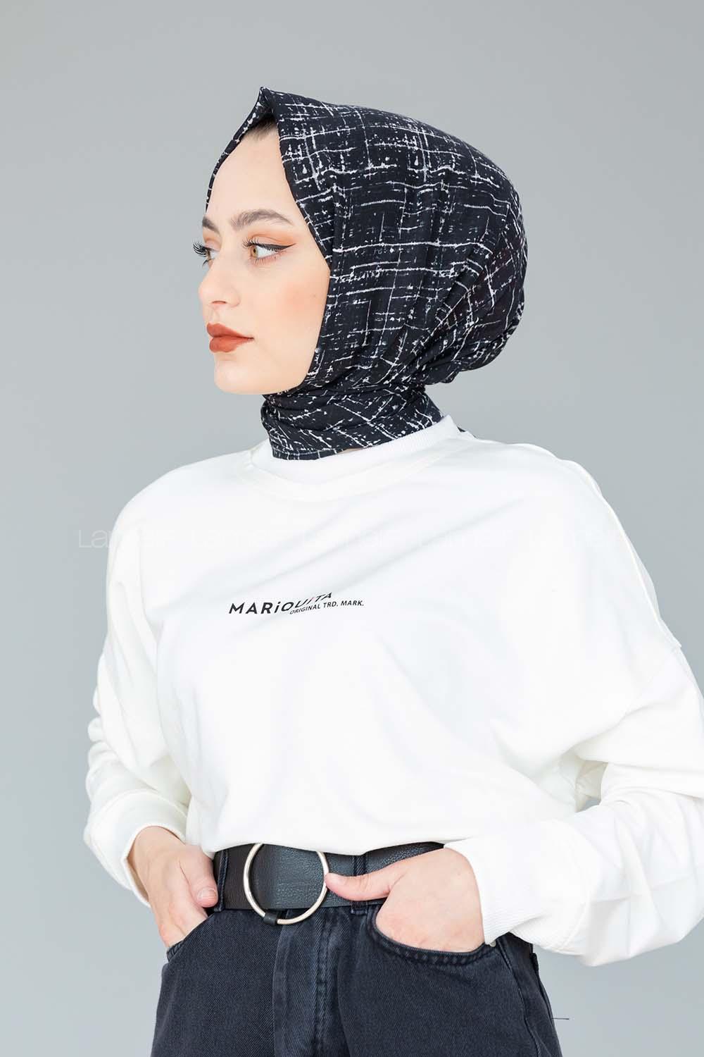 Modalamelif Siyah Beyaz Koleksiyon Bulut Desen