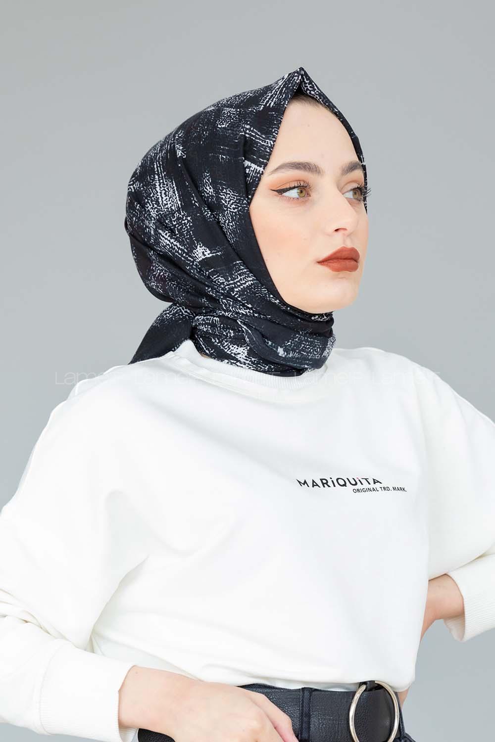 Modalamelif Siyah Beyaz Koleksiyon Ebru Desen