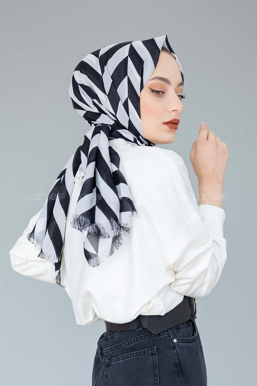 Modalamelif Siyah Beyaz Koleksiyon Kalın Çizgi Desen