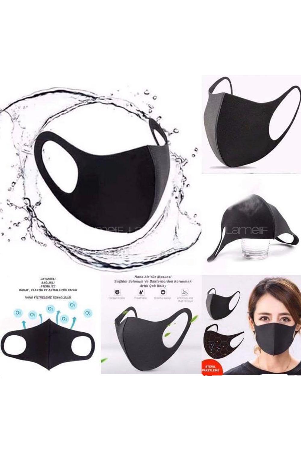 Modalamelif Yıkanabilir Tekstil Maskesi Siyah