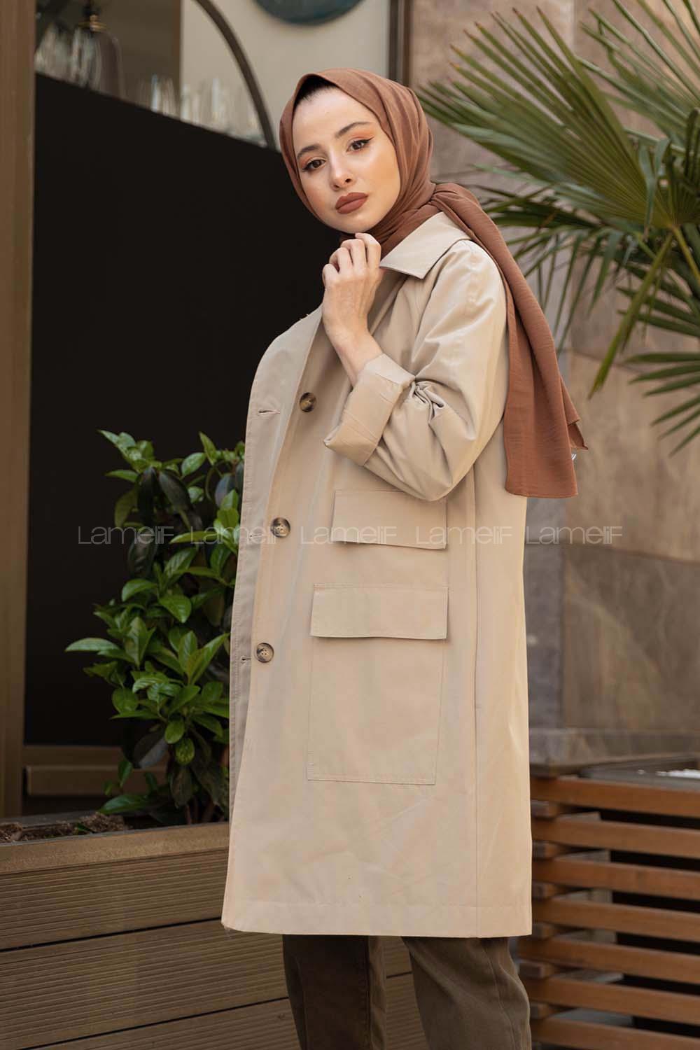 Modalamelif Kapak Cepli Trenç Taş Rengi