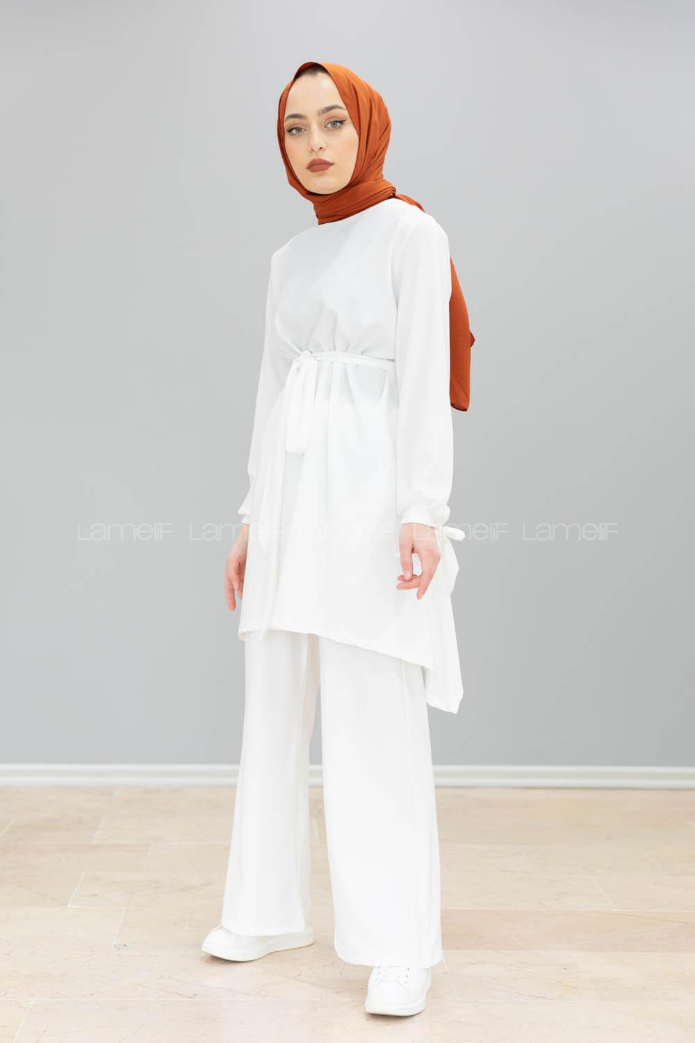 Modalamelif Kol Bağlamalı İspanyol Takım Beyaz