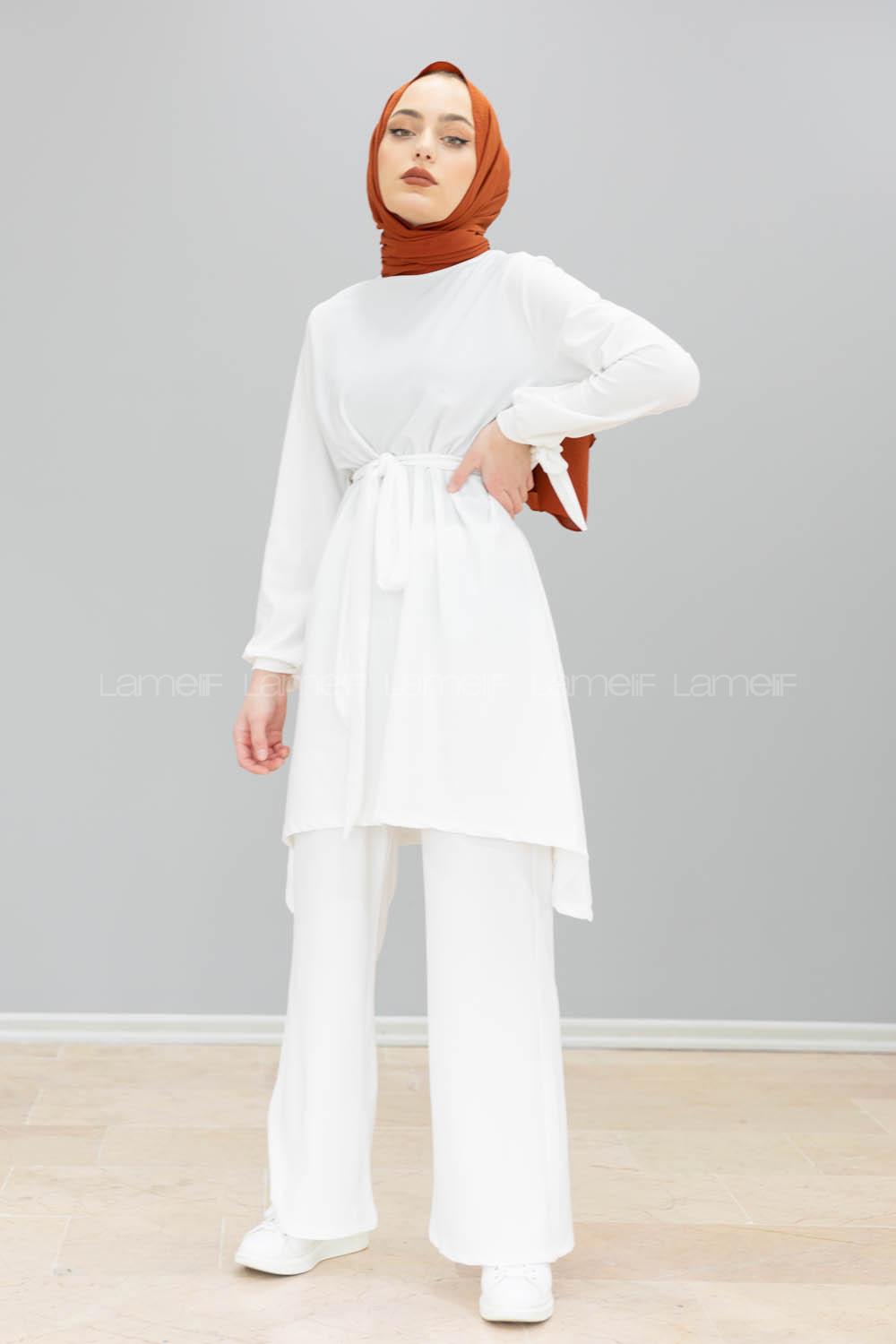 Modalamelif Kol Bağlamalı İspanyol Takım Beyaz