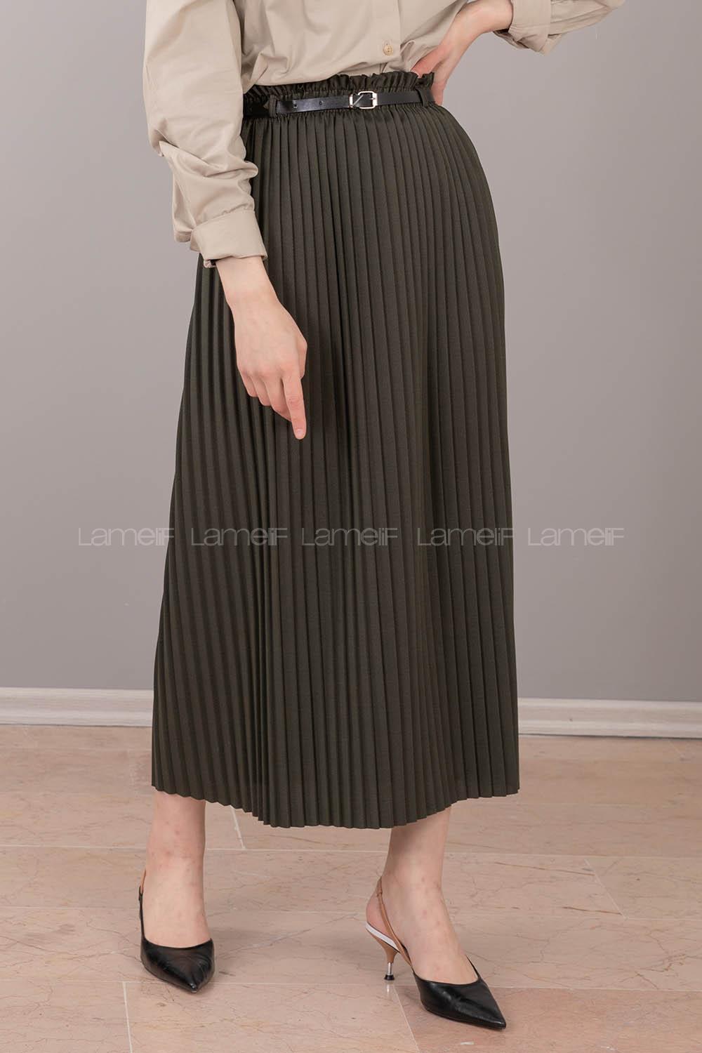 Modalamelif Kemerli Mira Etek Haki