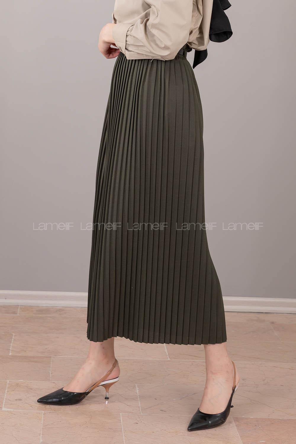 Modalamelif Kemerli Mira Etek Haki